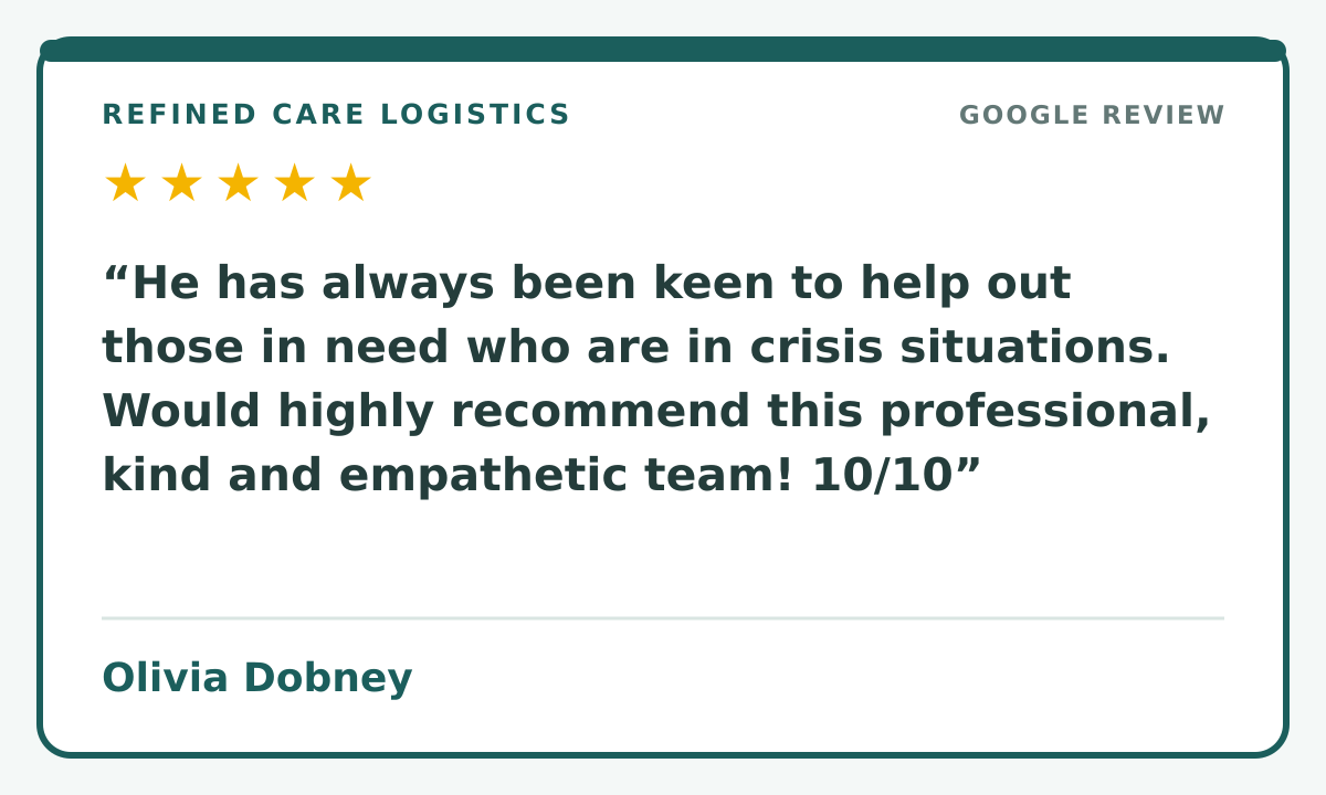 Five-star Google review from Olivia Dobney